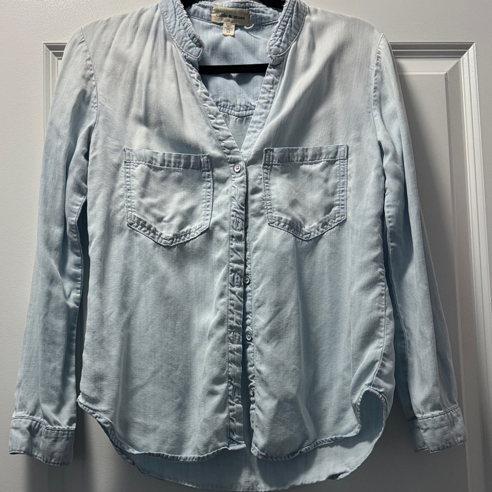 Cloth & Stone Sky Blue Casual Top